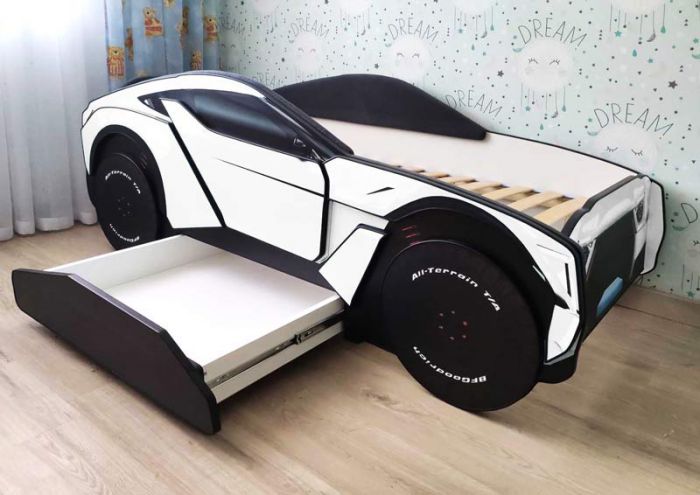 Ліжко-машина Allroad White з м'якими бортиками